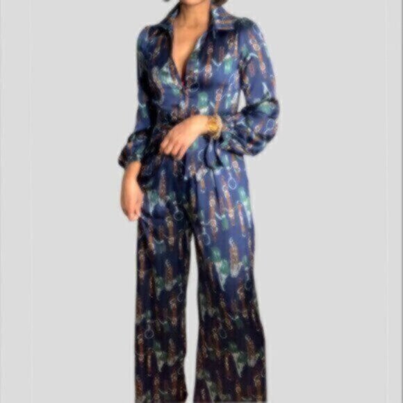 Miss Avenue Elegant Satin Jumpsuit - Picture 6 of 8